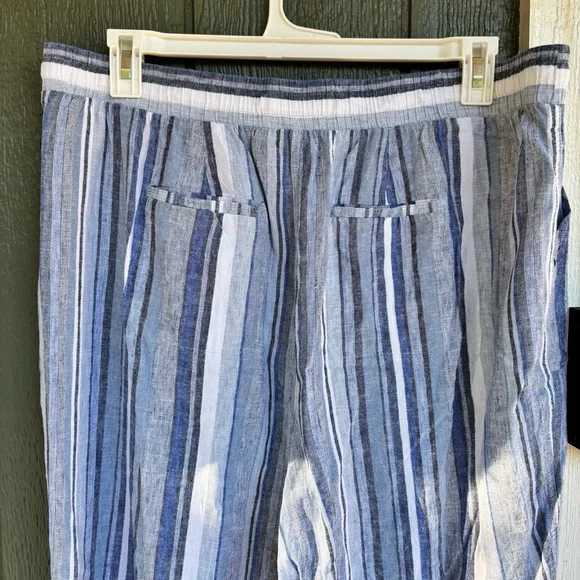 Cato Women’s Plus 22/24W Striped Linen Blend Cropped Pants - Picture 5 of 8